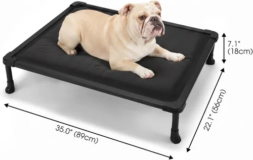 Vista 6 de Veehoo Chew Proof Elevated Dog Bed, Padded Indestructible Raised Dog Cot