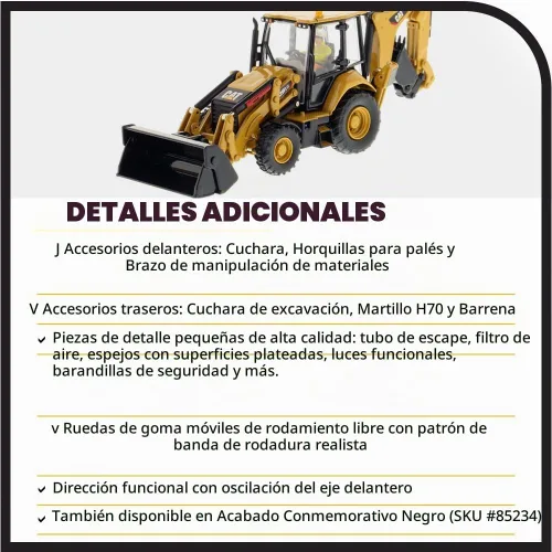 Vista 5 de Diecast Masters Caterpillar 420F2 It Retroexcavadora Cargadora Serie High Line Vehículo