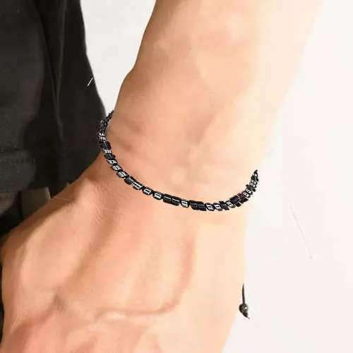 Vista 2 de VBWEOI Pulsera con código morse con texto en inglés "Hug from Heaven, Until We Meet Again, con código morse, pulseras inspiradoras para mujeres