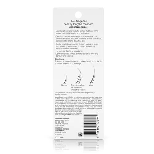 Vista 5 de Neutrogena Healthy Lengths - Máscara para pestañas color negro carbón 01, 0.21 onzas