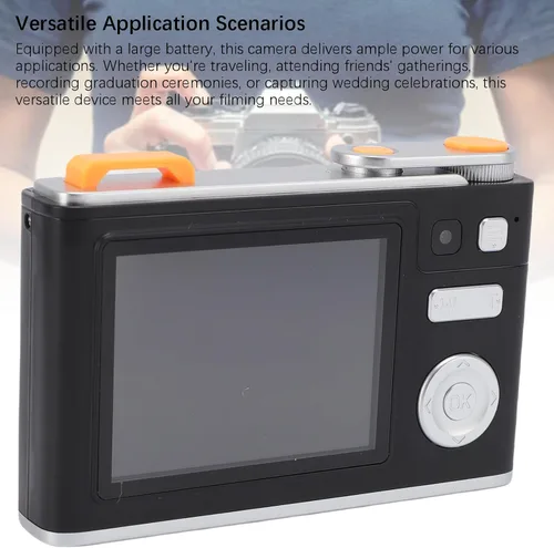 Vista 5 de Cámara digital 4K, cámara de vlogging de 48 MP con zoom digital 8X, enfoque automático, cámaras compactas de punto y disparo para fotografía