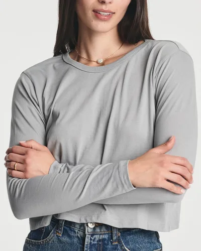 Vista 3 de Real Essentials Cultivo de algodón LS para mujer (disponible en tallas grandes)