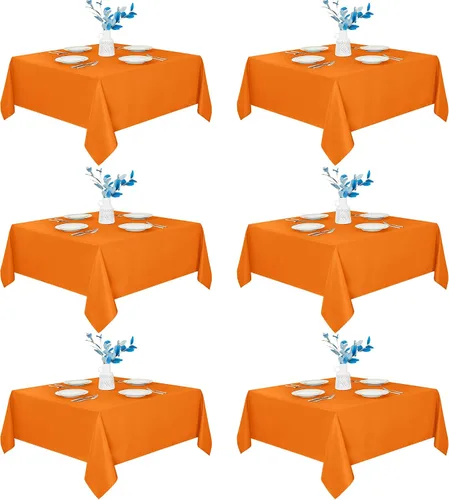 Vista 74 de Fitable - Paquete de 8 manteles rectangulares: telas de mesa lavables, resistentes a las manchas y sin arrugas, cubiertas de mesa reutilizables