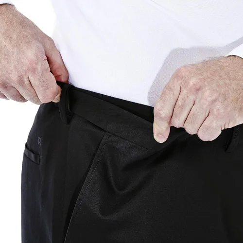 Vista 4 de Haggar - Pantalón color caqui para hombre, diseño de ajuste clásico con frente plano, no se plancha (tallas regular y grande y alto)
