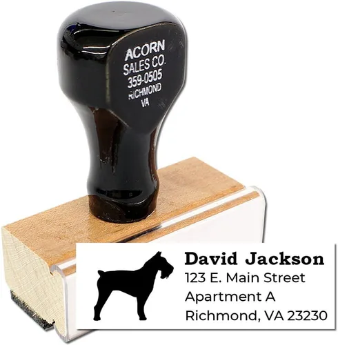 Vista 226 de Airedale Terrier Address Stamp, Custom Airedale Terrier Hand Stamp for Dog Lovers, Duo Rubber Return Address for Pet Owners Montaje manual Duo
