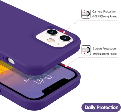 Vista 6 de DOMAVER for iPhone 12/12 Pro Case Smooth Liquid Silicone Soft Gel Rubber Microfiber Lining Cushion Protective Cover Compatible with iPhone 12/12