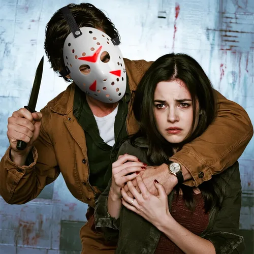 Vista 5 de Máscara de cosplay de Halloween, disfraz de Halloween, accesorios de hockey de terror
