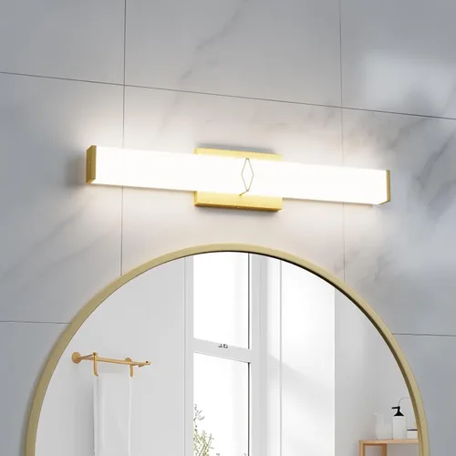 Vista 10 de Lámparas de baño sobre espejo, luces modernas de tocador de 16 pulgadas para baño, barra de luz LED regulable de 20 W, 2000 lm, accesorios de Negro