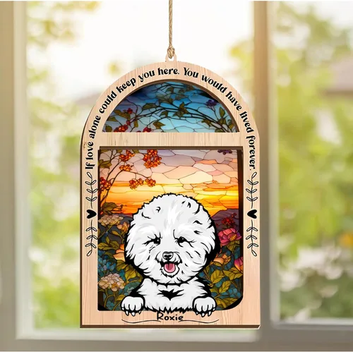 Vista 252 de LOVELYPOD Adorno de Navidad personalizado de sabueso afgano, atrapasoles con nombre, regalos de pérdida de mascotas, regalos para amantes