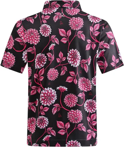 Vista 8 de DEOLAX Mens Golf Shirt Fashion Print Floral Polo Shirts Short Sleeve Soft Classic Casual Dry Fit Golf Shirt for Men