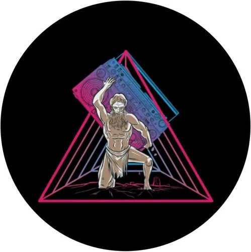 Vista 3 de Ghettoblaster God Aesthetic Geometry Synthwave Vaporwave PopSockets Adhesive PopGrip