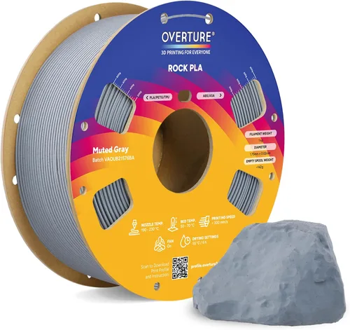 Vista 16 de OVERTURE - Filamento PLA Rock de 1.75 mm, para impresora 3D de mármol, carrete de 2.2 libras, precisión dimensional +/- 0.02 mm, para impresoras FDM