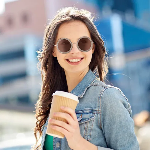 Vista 3 de 2 gafas de sol redondas de gran tamaño con diamantes de imitación para mujer