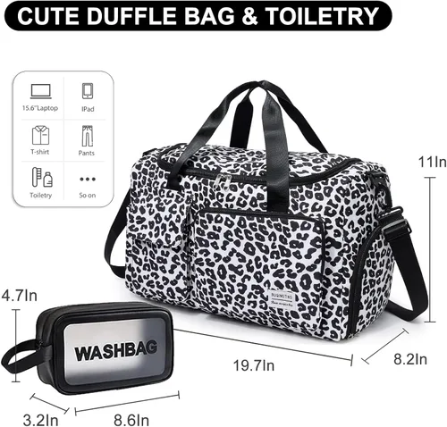 Vista 342 de Pequeña bolsa de gimnasio para mujer, bolsa de viaje con compartimento para zapatos