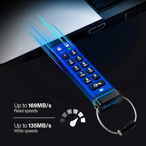 Vista 5 de iStorage datAshur PRO 4 GB Memoria USB encriptada Certificación FIPS 140-2 Nivel 3 Protegida con contraseña Resistente al polvo y al agua