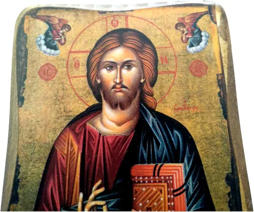 Vista 4 de Icono de madera griego cristiano ortodoxo madera de Jesucristo / A0