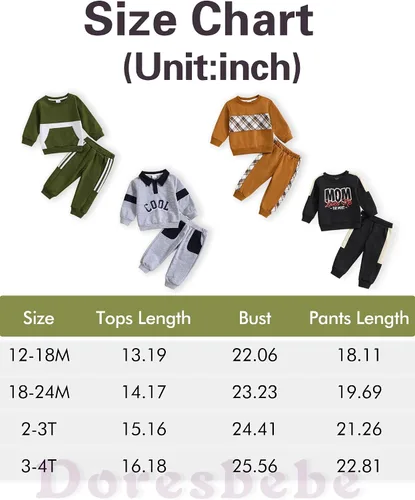 Vista 8 de Doresbebe Conjunto de ropa para bebé y niño pequeño, para otoño e invierno, sudadera con capucha y pantalones largos