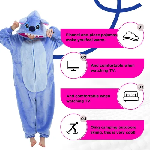 Vista 3 de Yemnut Disfraz unisex de franela para Halloween y Navidad para niñas y niños