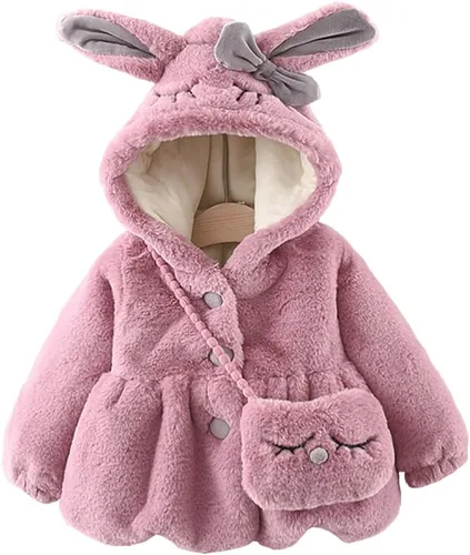 Vista 7 de Abrigo infantil con orejas en el gorro, para otoño e invierno Beige4