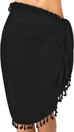 Vista 2 de Womens Beach Wrap Skirt Sarong Chiffon Tassels Short Swimsuit Bikini Cover Ups for Women