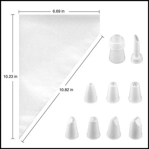 Vista 6 de Juego de 100 bolsas de pastelería desechables para decoración de tartas, bolsa de pastelería gruesa para decoración de pasteles, bolsas