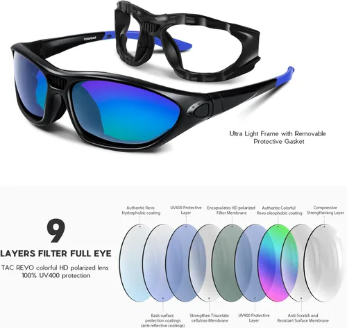 Vista 4 de Gafas de sol deportivas polarizadas para hombres mujeres jóvenes motocicleta seguridad conducción equitación gafas militares TAC