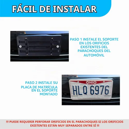 Vista 4 de Soporte de placa de parachoques delantero para Toyota 2000-2026, juego de soportes de placa con 6 tornillos únicos y kit de llave, kit de montaje