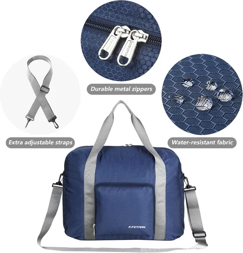 Vista 5 de F.FETIVIN Bolsa de viaje para artículos personales de 18 x 14 x 8 pulgadas para Spirit Airlines, bolsa de lona ligera impermeable para gimnasio