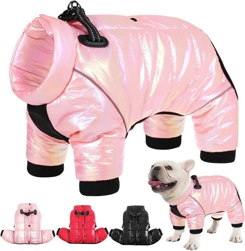 Vista 9 de AOFITEE - Abrigo para perros, impermeable para invierno, cálido traje completo para perros, abrigo de invierno para perros pequeños, chaqueta