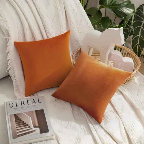 Vista 42 de MIULEE Paquete de 2 fundas de almohada de terciopelo decorativas rectangulares lumbares, fundas de cojín suaves sólidas para sofá, sofá, dormitorio