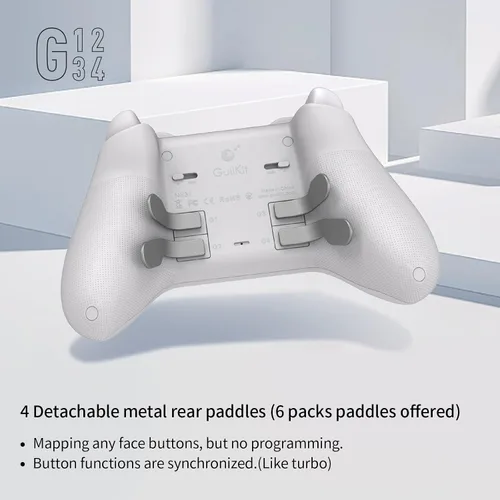 Vista 4 de GuliKit KK3 Max, Kingkong 3 Max Controller with 4 Back Buttons, Hall Joysticks and Triggers, Wireless for Switch OLEDPCAndroidMacOSiOSSteam Deck