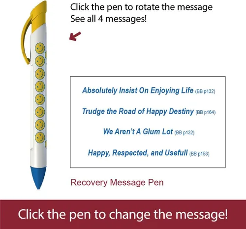 Vista 4 de Greeting Pen Bolígrafos de recuperación - 3er paso/7º paso/Happy Joyous Free Pen Trio - Juego de 6 bolígrafos giratorios (36077) - Regalo alentador