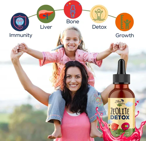 Vista 4 de Gotas de Desintoxicación de Zeolita – Contiene Zeolita de Clinoptilolita, Vitamina C, Magnesio y Zinc, Fórmula Segura y Pura, 60ml (Paquete de 4)