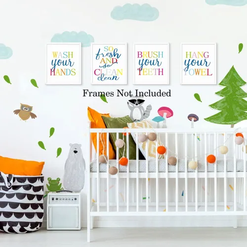 Vista 2 de Impresión artística de una cita divertida para el cuarto de baño