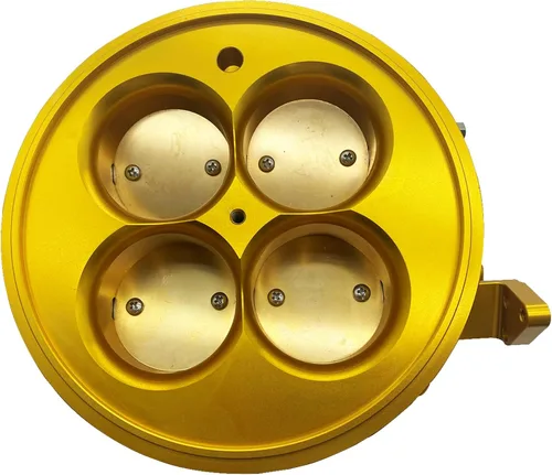 Vista 2 de PCE138.1003 2200 CFM 4 BBL 4500 Billet Dominator Cuerpo del acelerador (dorado)