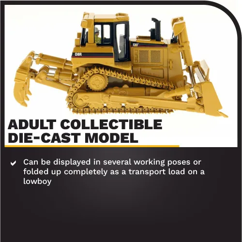 Vista 3 de Diecast Masters 1:50 Escala Cat D8R Bulldozer para coleccionistas, Caterpillar Track-Type Tractor Construcción Modelo Modelo Réplica, Core Classics