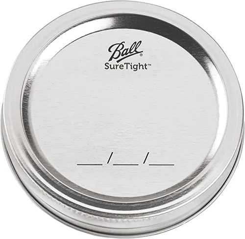 Vista 5 de Tarros Mason de boca regular de 16 onzas – (paquete de 6) – Tarros de boca regular de 16 onzas con tapas herméticas y bandas – para enlatado