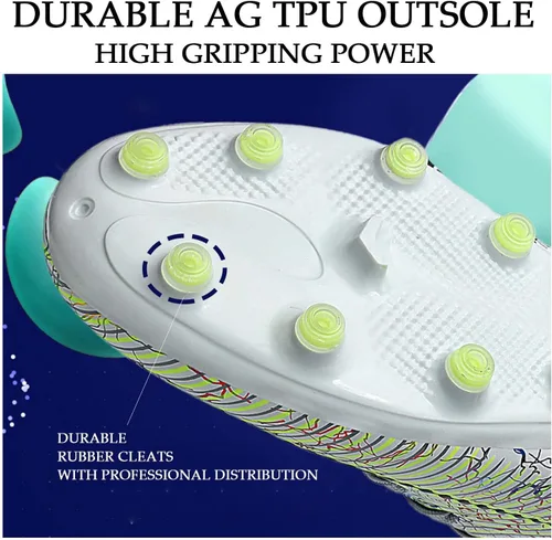 Vista 5 de HESBITEUL Zapatos de fútbol cómodos para hombre, para exteriores, interiores, para niños, para estudiantes de fútbol, zapatos deportivos de alta