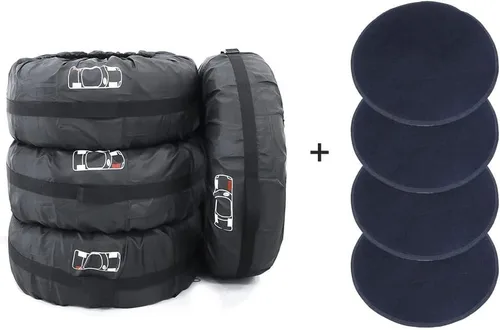 Vista 8 de FLR Cubierta de neumático de 31 pulgadas de diámetro, plegables, con 4 fundas de protección de fieltro de rueda, bolsas de almacenamiento