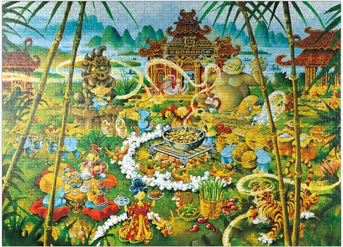 Vista 7 de MyPuzzle Pekín Duck - Michael Ryba - Cartoon Classics - Rompecabezas prémium de 500 piezas para adultos