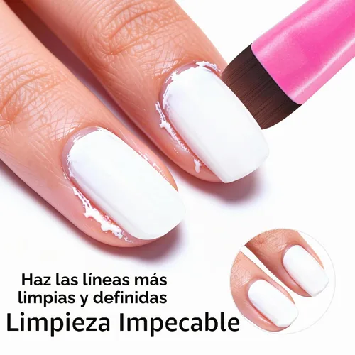 Vista 3 de Brocha de punta francesa - Kolinsky Sable Nail Art para Polygel & Clean Up Rosa