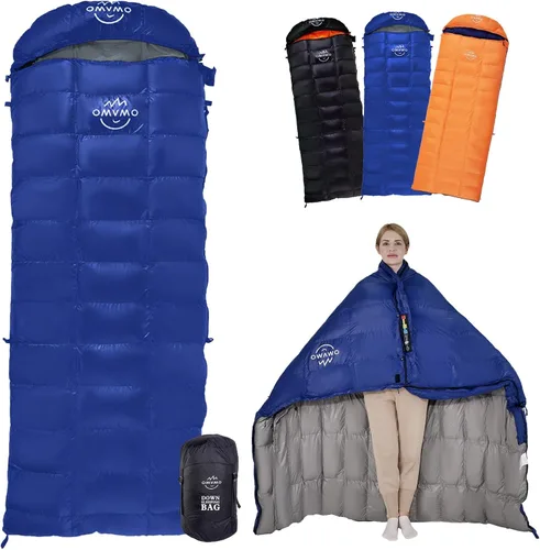 Vista 7 de 10°F 0°F 10°F 15°F Down Sleeping Bag for Adults,800/650 Fill Power,Ultralight Wearable 4 Season Cold Weather Rectangle Sleeping Bag for Camping