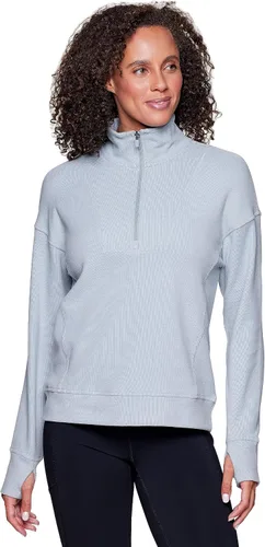 Vista 4 de RBX Active 12 Zip Pullover Para Mujer Suave Ligero Cremallera Cuello Mock Top Running Top