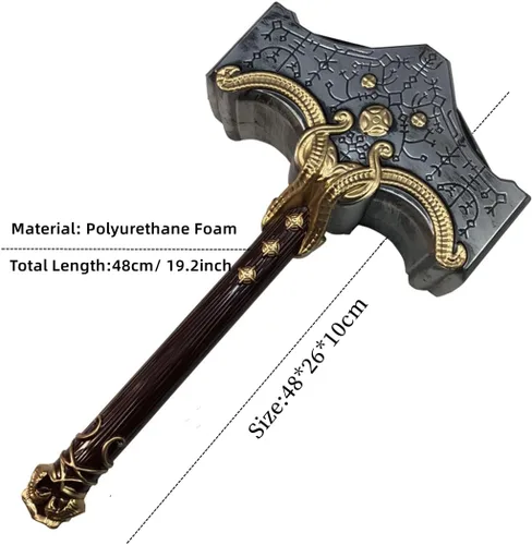 Vista 2 de damdos Accesorios de cosplay de Halloween para hacha de guerra de Dios de espuma Leviatán Kratos hachas arma regalos de cumpleaños