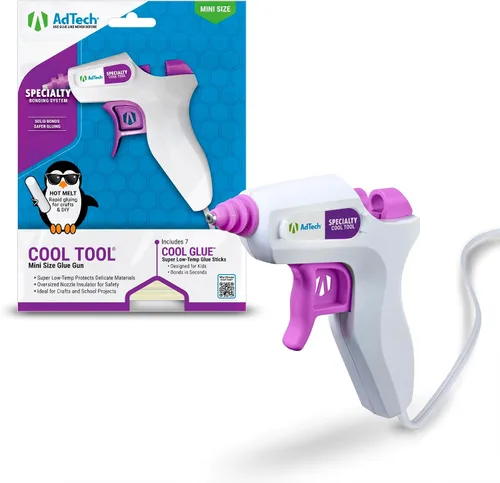Vista 2 de Kit de herramientas de AdTech Cool Tool con pistola de pegamento de baja temperatura, blanco - Apto para niños, seguro para manualidades