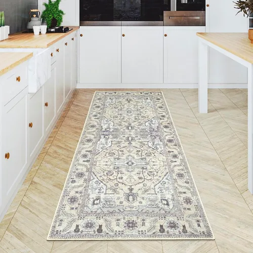 Vista 206 de GLN Rugs Traditional Collection - Alfombra de felpilla lavable a máquina, tradicional lavable, antideslizante, alfombra de felpilla de pelo corto