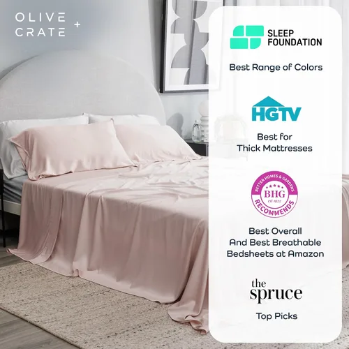 Vista 8 de Olive + Crate Tencel - Fundas de almohada de eucalipto, 100% Tencel Lyocell fundas de almohada refrescantes para personas que duermen con calor