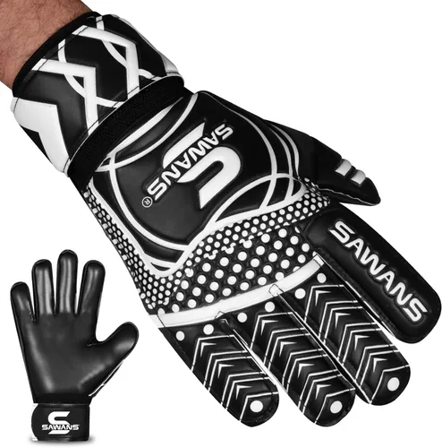 Vista 6 de SAWANS Guantes de portero de fútbol para niños, jóvenes, adultos, hombres, guantes de portero, puños de protección de palma, doble capa