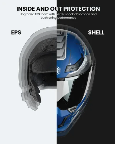 Vista 5 de ILM Cascos para Motocicleta para Adultos Hombres Mujeres Casco Integral DOT ECE con Visor Dual para Carreras en Calle con Pinlock Modelo MF509