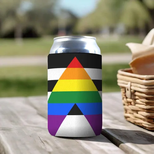 Vista 3 de 1 paquete de funda para enfriar bebidas con bandera LGBTQ+ Straight Ally Pride